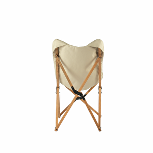 Ahşap Katlanır Masa Sandalye Seti Kahverengi Iskelet Bej Kılıf, 50x50x50 Masa