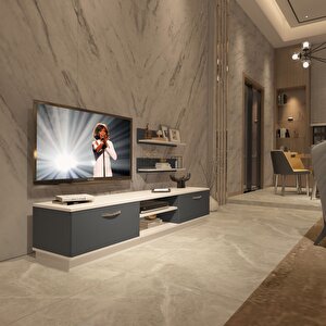 Eko 4b Mdf Dvd Tv Ünitesi Tv Sehpası Beyaz - Antrasit