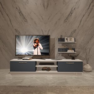 Eko 4b Mdf Dvd Tv Ünitesi Tv Sehpası Beyaz - Antrasit