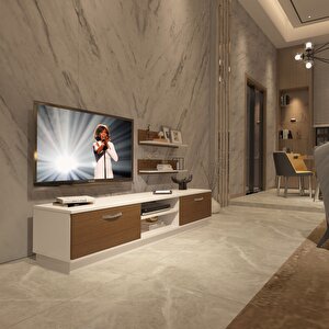 Eko 4b Mdf Dvd Tv Ünitesi Tv Sehpası Beyaz - Ceviz