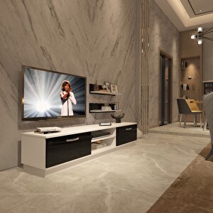 Eko 4b Mdf Dvd Tv Ünitesi Tv Sehpası Beyaz - Siyah