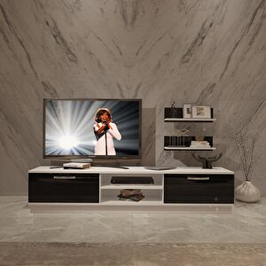 Eko 4b Mdf Dvd Tv Ünitesi Tv Sehpası Beyaz - Siyah