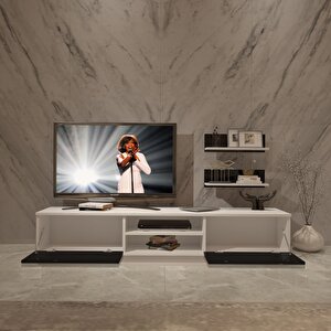 Eko 4b Mdf Dvd Tv Ünitesi Tv Sehpası Beyaz - Siyah