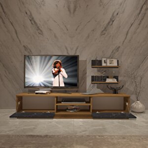 Eko 4b Mdf Dvd Tv Ünitesi Tv Sehpası Pera Siyah Mermer