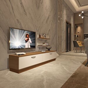Eko 4b Slm Std Tv Ünitesi Tv Sehpası Ceviz Beyaz