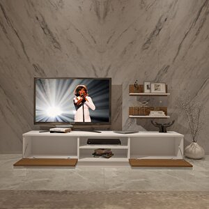 Eko 4b Slm Dvd Tv Ünitesi Tv Sehpası Beyaz - Ceviz