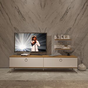 Eko 4 Mdf Std Gold Tv Ünitesi Tv Sehpası Pera Beyaz