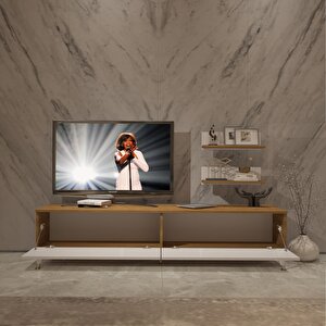 Eko 4 Mdf Std Gold Tv Ünitesi Tv Sehpası Pera Beyaz