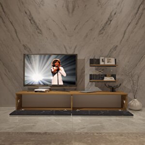 Eko 4 Mdf Std Tv Ünitesi Tv Sehpası Pera Siyah Mermer