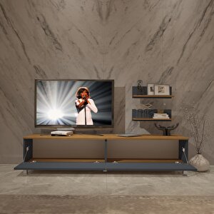 Eko 4 Mdf Std Krom Ayaklı Tv Ünitesi Tv Sehpası Pera Antrasit