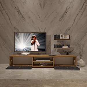 Eko 4 Mdf Dvd Tv Ünitesi Tv Sehpası Pera Siyah Mermer