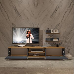 Eko 4 Mdf Dvd Krom Ayaklı Tv Ünitesi Tv Sehpası Pera Antrasit