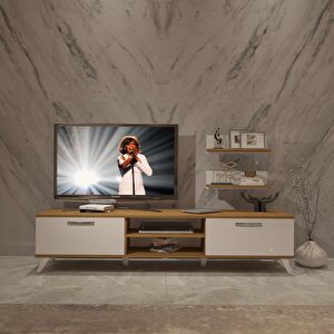 Eko 4 Mdf Dvd Retro Tv Ünitesi Tv Sehpası Pera Beyaz