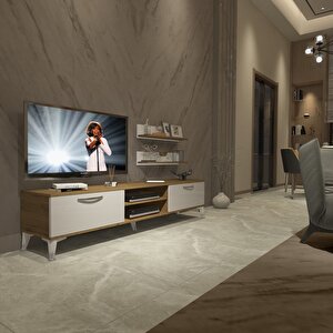 Eko 4 Mdf Dvd Silver Tv Ünitesi Tv Sehpası Pera Beyaz