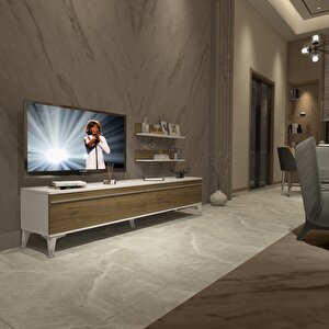 Eko 4 Mdf Std Silver Tv Ünitesi Tv Sehpası Beyaz Pera