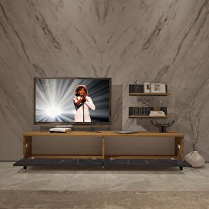Eko 4 Mdf Std Silver Tv Ünitesi Tv Sehpası Pera Siyah Mermer