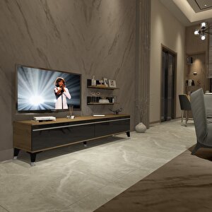 Eko 4 Mdf Std Silver Tv Ünitesi Tv Sehpası Pera Siyah