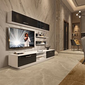 Eko 5b Mdf Dvd Tv Ünitesi Tv Sehpası Beyaz - Siyah