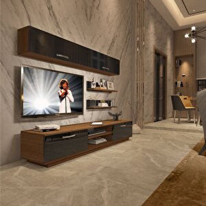 Eko 5b Slm Dvd Tv Ünitesi Tv Sehpası Ceviz-Siyah