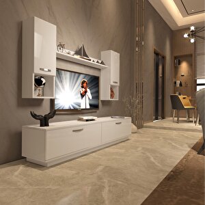 Eko 5dab Mdf Std Tv Ünitesi Tv Sehpası Parlak Beyaz