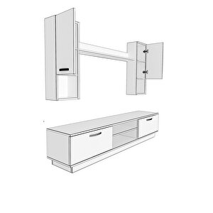 Eko 5dab Mdf Dvd Tv Ünitesi Tv Sehpası Beyaz - Ceviz