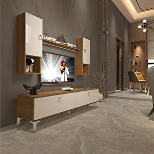 Eko 5da Mdf Std Gold Tv Ünitesi Tv Sehpası Pera Beyaz