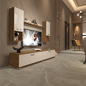 Eko 5da Mdf Std Tv Ünitesi Tv Sehpası Pera Beyaz