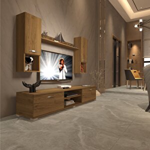 Eko 5da Mdf Dvd Tv Ünitesi Tv Sehpası Naturel Pera