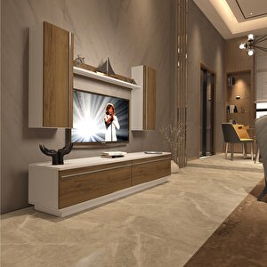Eko 5db Mdf Std Tv Ünitesi Tv Sehpası Beyaz Pera
