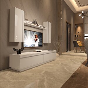 Eko 5db Mdf Std Tv Ünitesi Tv Sehpası Parlak Beyaz