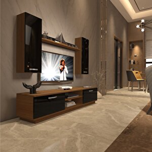 Eko 5db Mdf Dvd Tv Ünitesi Tv Sehpası Ceviz-Siyah