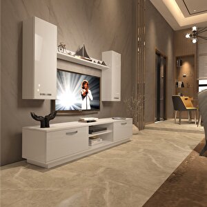 Eko 5db Mdf Dvd Tv Ünitesi Tv Sehpası Parlak Beyaz