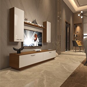 Eko 5db Slm Std Tv Ünitesi Tv Sehpası Ceviz Beyaz