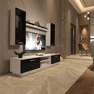 Eko 5db Slm Dvd Tv Ünitesi Tv Sehpası Beyaz - Siyah