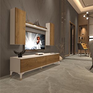 Eko 5d Mdf Std Gold Tv Ünitesi Tv Sehpası Beyaz Pera