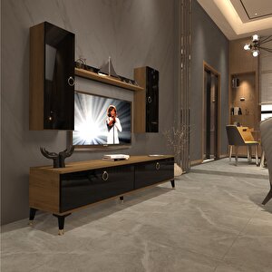 Eko 5d Mdf Std Gold Tv Ünitesi Tv Sehpası Pera Siyah