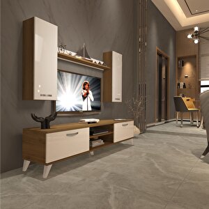 Eko 5d Mdf Dvd Retro Tv Ünitesi Tv Sehpası Pera Beyaz