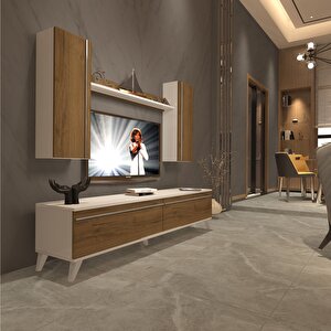 Eko 5d Mdf Std Retro Tv Ünitesi Tv Sehpası Beyaz Pera