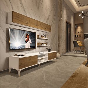 Eko 5 Mdf Dvd Gold Tv Ünitesi Tv Sehpası Beyaz Pera