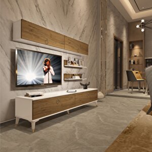Eko 5 Mdf Std Gold Tv Ünitesi Tv Sehpası Beyaz Pera