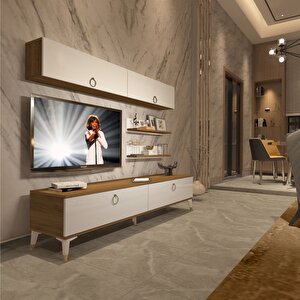 Eko 5 Mdf Std Gold Tv Ünitesi Tv Sehpası Pera Beyaz