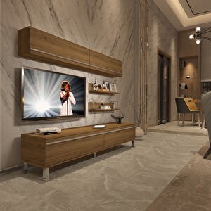 Eko 5 Mdf Std Krom Ayaklı Tv Ünitesi Tv Sehpası Naturel Pera