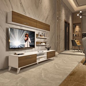 Eko 5 Mdf Dvd Retro Tv Ünitesi Tv Sehpası Beyaz Pera
