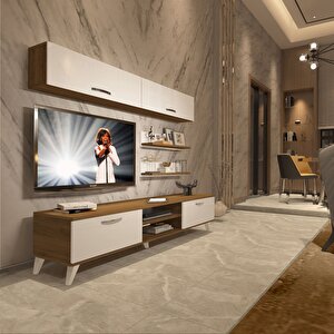 Eko 5 Mdf Dvd Retro Tv Ünitesi Tv Sehpası Pera Beyaz