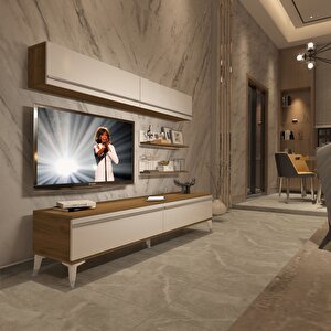 Eko 5 Mdf Std Silver Tv Ünitesi Tv Sehpası Pera Beyaz