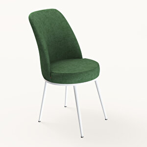 Neon Tekli 1. Kalite Beyaz Ayaklı  Sandalye Haki Yeşil