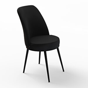 Neon 4 Adet 1. Kalite Siyah Ayaklı Sandalye Siyah