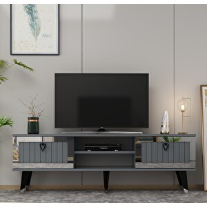 Lidya Tv Stand Antrasit-gümüş