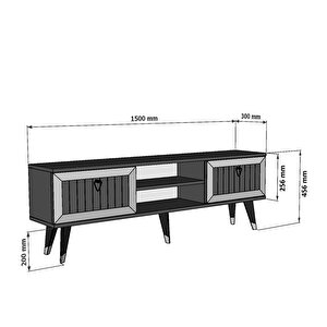 Lidya Tv Stand Antrasit-gümüş