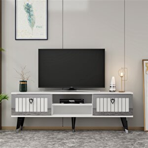 Lidya Tv Stand Beyaz-gümüş